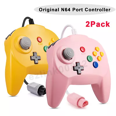 2x Retro N64 Controller W/Japan Analog Stick Wired Gamepad For Ultra N64 Console • $37.78