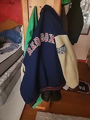 Vtg MAJESTIC Boston Red Sox 2004 World Series Sweatshirt Jacket MEDIUM Y2k • $50