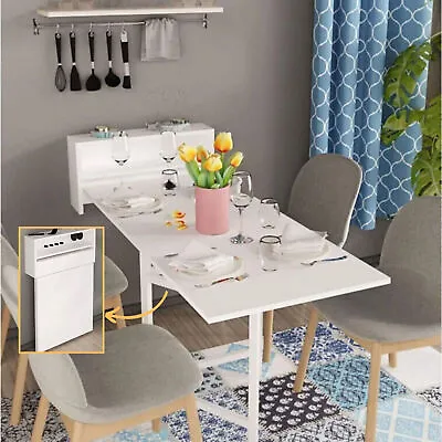 Folding Dining Table Space Saving Wall Mounted Foldable Murphy Kitchen Table • $339.95