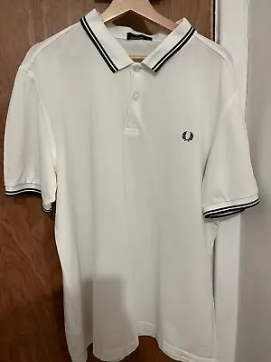 £5.50 • Buy Fred Perry Xxl White Polo Shirt Excellent Condition Mod Ska 60s Causals