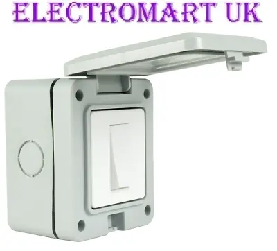 1 Gang 2 Way Wall Light Switch External Garden Waterproof Outdoor Ip55 Rated • £8.90