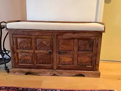 £200 • Buy Beautiful Hathi Solid Sheesham Wood Storage /Hall Bench