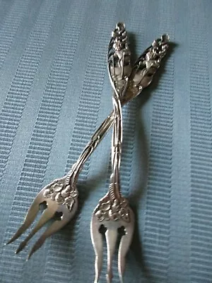 DOMINICK HAFF Labors Of Cupid Cocktail FORKS TWO STERLING SILVER Shell Fish FORK • $150