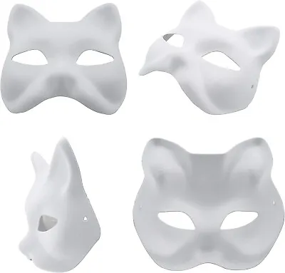 3/6*Fox Mask DIY Paintable Cosplay Accessories Mask For Party Masquerade Costume • $12.08