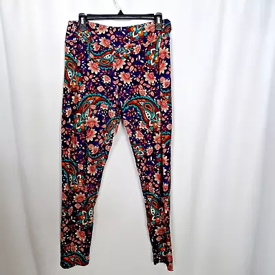 LulaRoe Leggings Tall & Curvy Multi-Color Floral Paisley Pattern Womens • $10.95