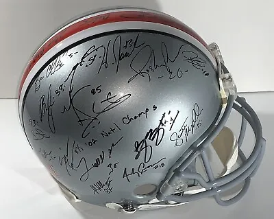 2002 Ohio State Buckeyes Team Signed Helmet National Champs Riddell Pro Beckett • $2450