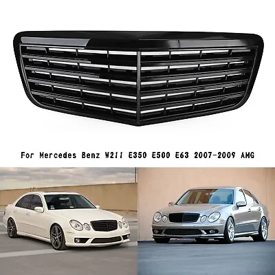 Front Bumper Grille Grill Fits Mercedes Benz W211 E350 500 07-09 AMG Gloss Black • $95.89