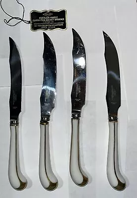 Vintage Porcelain Knife Set By A.E. Lewis Made In Sheffield-England Set Of 4 • $45