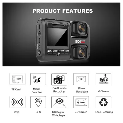 $158.35 • Buy Car Dvr Video Recorder Cam Dual Cameras With Gps Wifi Dash Cam For Taxi Drivers