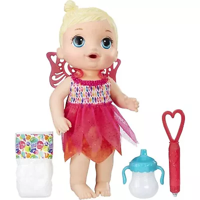 NEW Baby Alive Face Paint Fairy Blonde Hair Doll Drinks A Bottle & Wets Diaper • $18.48