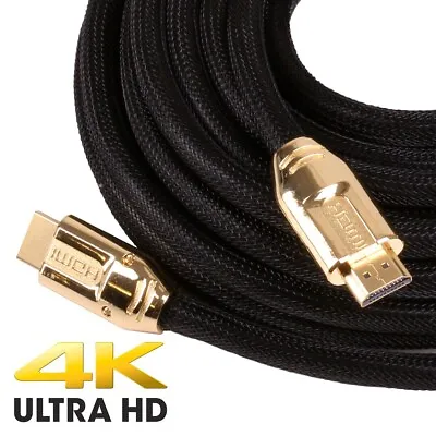 10M EXTRA LONG HIGH SPEED HDMI CABLE 4K/3D UHD Cable 1080p Lead PS4 XBOX PC Sky • £20.22