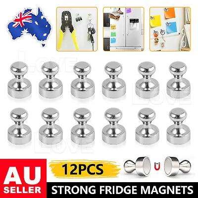 $7.45 • Buy 12 PCS Mini Strong Fridge Magnets Neodymium Magnetic Crafts Whiteboard Push Pins