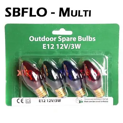 Spare Bulbs Garden Lights  - Pack Of 4 Multi Coloured E12 12V/3W 30002 • £9.99