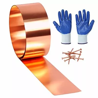 Copper Flashing 99.95% Pure - 16 Oz 24 Gauge 0.5mm Thickness - 10 Feet Length... • $77.90