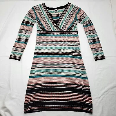 Missoni Womens Sz 10 US Geometric Wool Blend Midi Bodycon Crochet Knit LS Dress • $49.99