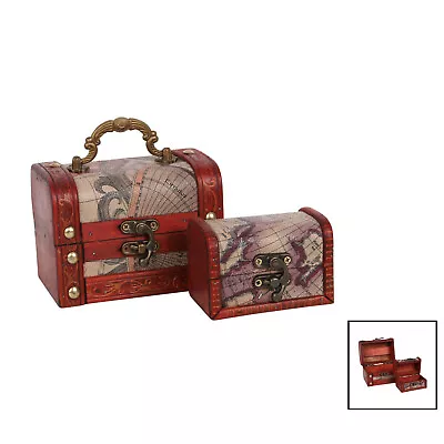 Set Of 2 Map Treasure Chests Trinket Boxes • £15.75