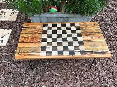 Queens/Kings Gambit Chess Rustic Coffee Table • $289.95