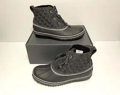 Women’s Eddie Bauer Hunt PAC Quilted Charcoal Rain Snow Duck Boots Size 8.5 New • $35