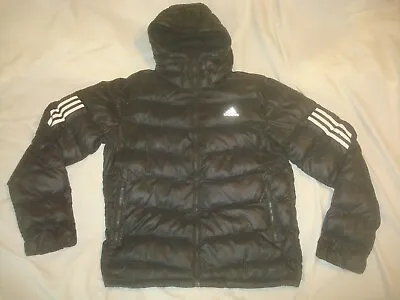 Men's Adidas Black Full Zip Hooded Puffer Jacket Medium • $69.99