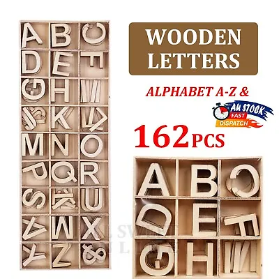 162pcs Wooden Letter Alphabet A-Z MDF Craft Art Word Name Spelling Gift Decor AU • $10.95
