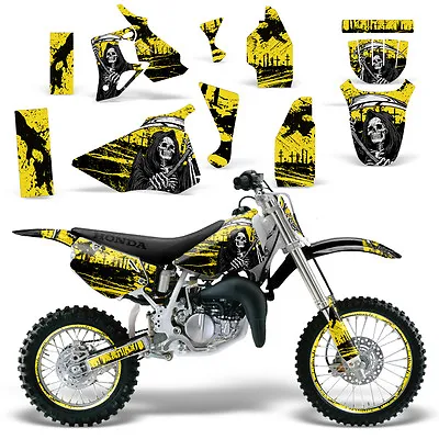 Graphic Kit Honda CR 80 MX Dirt Pit Bike Decals Sticker Wrap CR80 96-02 REAP YLW • $101.08