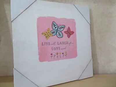 £9.50 • Buy New Live Laugh Love Picture Canvas Art Wall Hanging By About Face Designs