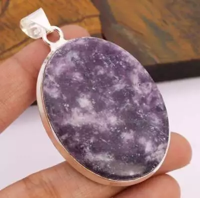 Lepidolite 925 Silver Plated Handmade Pendant Of 2.3  • $3.99