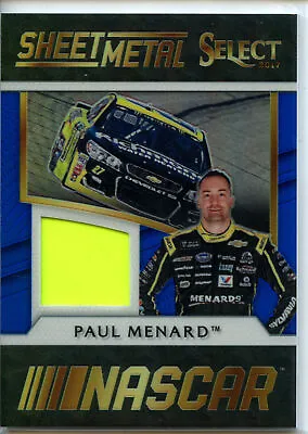 2017 Panini Select Racing NASCAR BLUE Sheet Metal Paul Menard #144/199 • $4.49