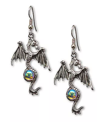 Mystical Gothic Dragon Pewter Earrings Medieval Renaissance Jewelry #955AB • $9.79