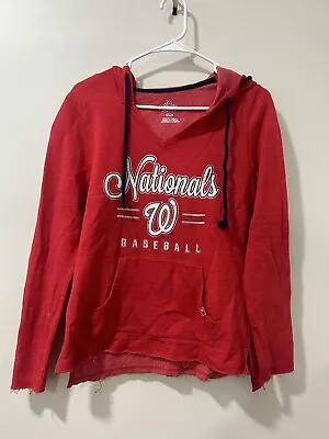 Washington Nationals Majestic Women’s Size Small Red Hooded Sweatshirt Baseball • $9