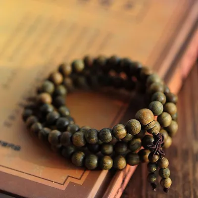1PC Sandalwood Buddhist Meditation 8mm Prayer Bead Mala Bracelet Necklace • $7.82