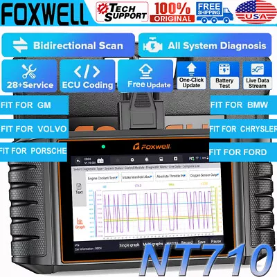 FOXWELL NT710 Car OBD2 Scanner All Module Diagnostic ABS SAS EPB DPF Reset Tool • $249