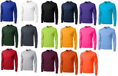 MEN'S MOISTURE WICKING DRY FIT SPORT-TEK Long Sleeve T-SHIRT NEW XS-4XLT ST350LS • $9.35