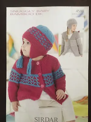 £2.99 • Buy Sirdar Snuggly Baby Bamboo DK 4588 Cardigan And Helmet Knitting Pattern