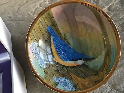 £425 • Buy ELLIOT HALL ENAMEL LARGE  NUTHATCH BIRD BOWL LE 9/20  Moorcroft Artist P.Graves
