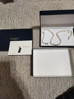 Sea Magic By Mikimoto Cultured Pearl Set! Necklace Bracelet And Earrings!! • $950