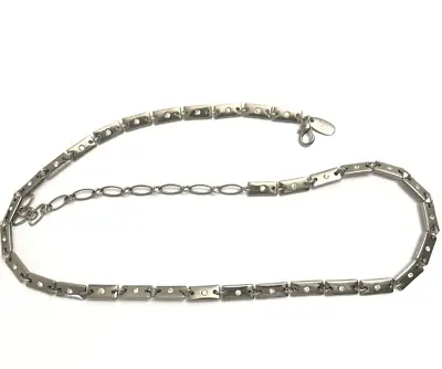 Women's Chain Belt Small-Medium Silver VTG Jeweled Skinny Classic Metal Italy • $21.24