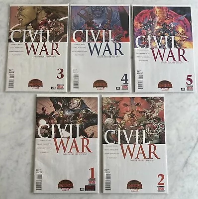 Civil War #1 - #5 Full Series Run NM- 9.2! (Marvel 2015) • $15