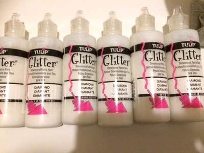 Tulip Fabric Paint 6 X New 4 Fl.oz Bottle Crafts Art Materials GLITTER DIAMOND • £18