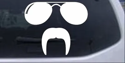 Sunglasses Fu Manchu Mustache Car Or Truck Window Laptop Decal Sticker 10X8.7 • $18.30
