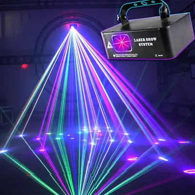 £50.99 • Buy RGB LED DMX 500mW Laser Beam Scanner Projector DJ Disco Party Stage Laser Light