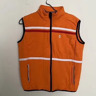 Volkl Ski Volkl Tennis Insulated Vest Men’s Medium Zip Pockets Orange Good Cond • $28.95