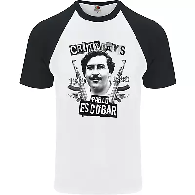 Pablo Escobar Crime Pays Mens S/S Baseball T-Shirt • $11.09