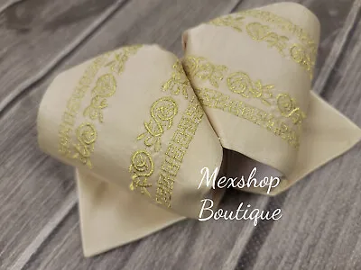 Economic Charro Mexican Bow Tie Handmade For Mexican Tailors Color Beige Gold • $29.99