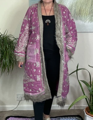 £52 • Buy Afghan Style Coat, Repurposed Up To Size 16 Quilted Boho, Hippie, Festival, UK