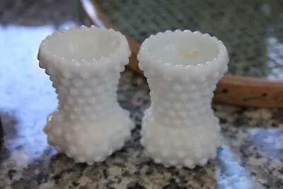 Toothpick Holders LOT OF 2 Milk Glass Hobnail Toothpick Holders FENTON VINTAGE • $20