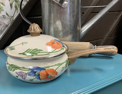 Villeroy & Boch Amapola Enamel Over Metal 2 Piece Sauce Pan Pot Rare 7  • $45