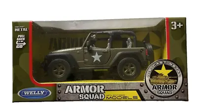 Jeep Wrangler Welly Armor Squad Rubicon 1:38 Toy Military Collection Models Toy • $10.01