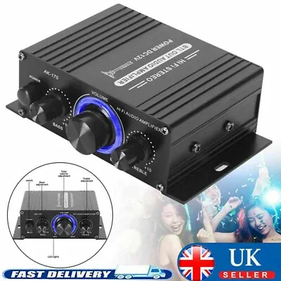 Power Digital Amplifier HIFI Mini Stereo Audio USB FM Mic Home Car 400W 12V • £12.88