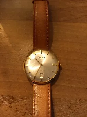 Vintage Accurist Shockmaster Men's Watch 21 Jewels Swiss Made • £50
